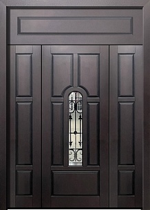Металлическая дверь Termo 235611 со стеклопакетом и ковкой с боковиной стандарт в Москве