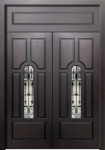 Утепленная шпонированная входная дверь Termo 235613 со стеклопакетом в Москве