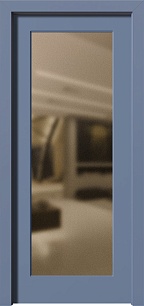 Недорогая одностворчатая входная дверь Termo 199451 (синяя) в Москве