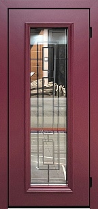 Уличная  стальная дверь в частный дом остекленная Next 234528 в Москве