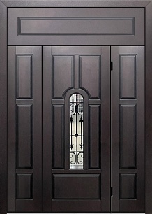 Металлическая дверь Termo 235611 со стеклопакетом и ковкой с боковиной стандарт в Москве